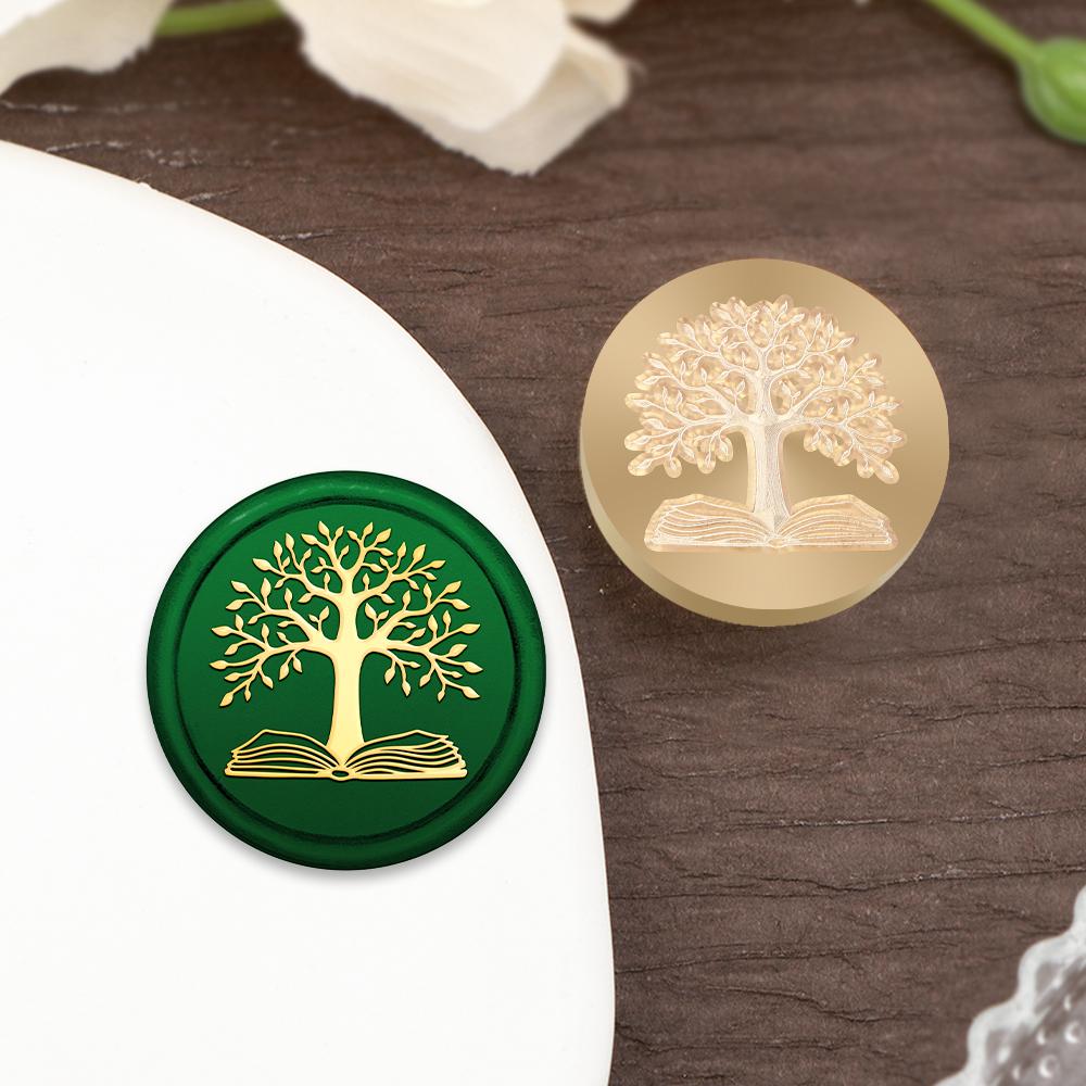 Штамп для сургучной печати «Древо жизни», Ботанические штампы для сургучной печати Сменные латунные штамповые головки для украшения подарков и поздравительных открыток