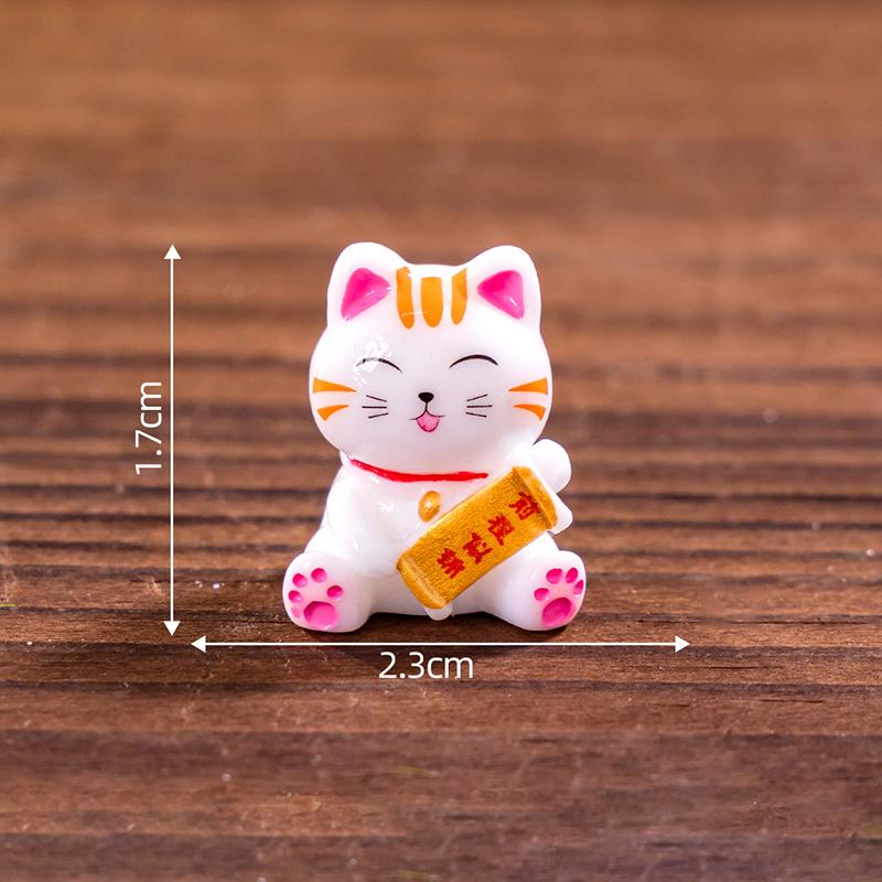 Мини Lucky Fortune Cat Миниатюрные ландшафтные аксессуары Автомобильные декоративные украшения Уличное украшение для сада своими руками