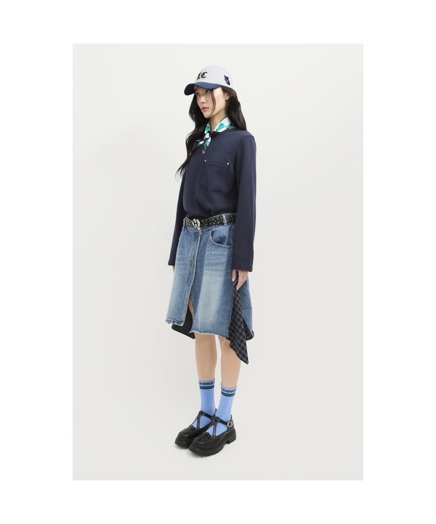 LUCKY CHOUETTE Jersey Mix Denim Dress (Multi Color) Lfpds25170Xxx