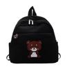 Bear Backpack Corduroy Student Schoolbag Women Cartoon Backpack