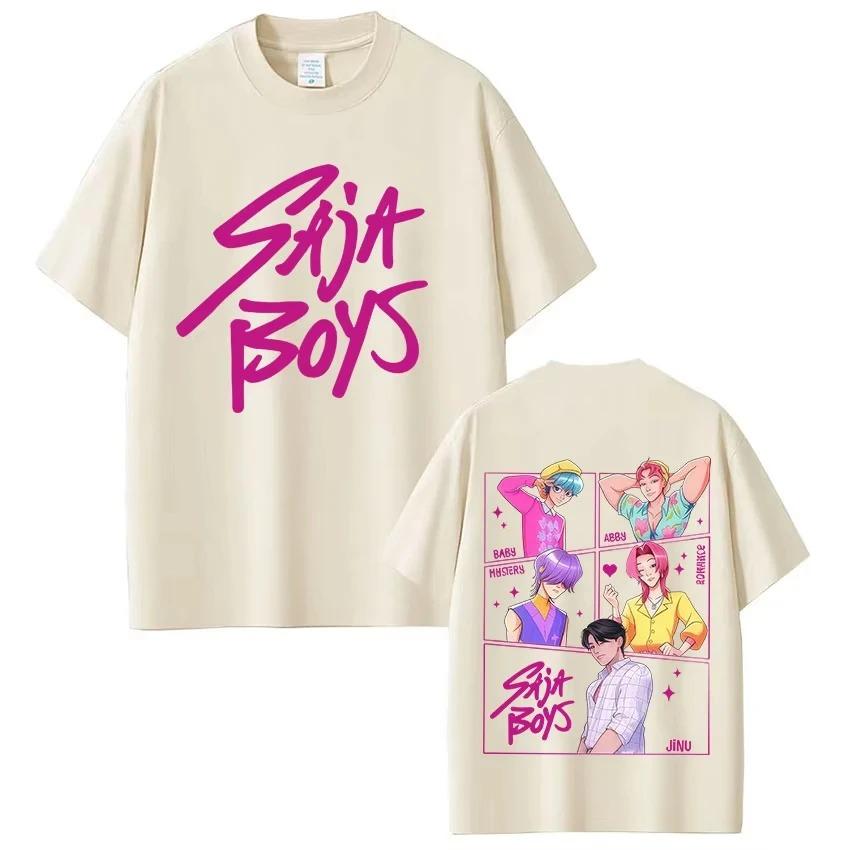 KPop Demon Hunters Saja Boys T-shirt Harajuku O-neck Casual Shirt Gift Men Women Short Sleeve Oversized Y2k Male Female Clothing