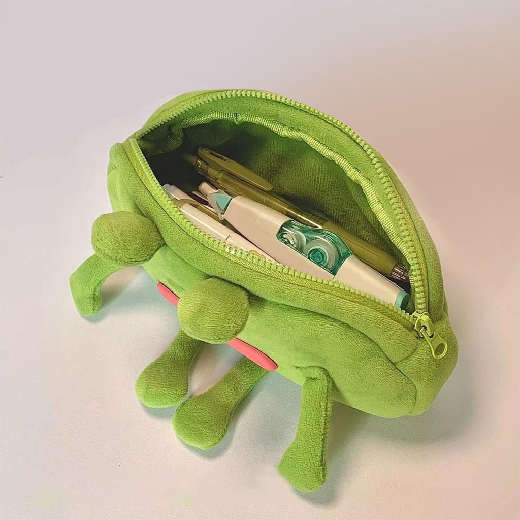 Большой глазчатый пенал плюшевый забавный милый большой рот большой емкости высокий внешний вид студенческая канцелярская сумка