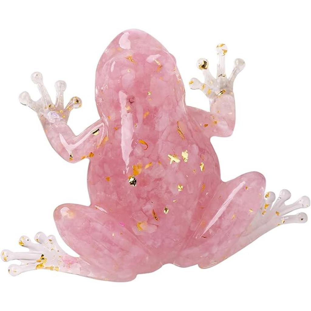 Natural Crystal Gravel Resin Frog Figurines - Healing Zen Decor for Fishbowl, Aquarium & Home, Handmade Frog Statues Collection, Spiritual Gift