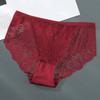 Бесшовные трусы из ледяного шелка с высокой талией для девочек, женское нижнее белье, кружевные трусики с цветочным принтом, женское нижнее белье