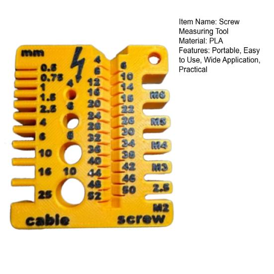 Измерительный инструмент для винтов и проволочных калибров Yousheng, точный стандартный двухсторонний 3D-печатный калибр PLA, инструмент для измерения толщины гаек и болтов