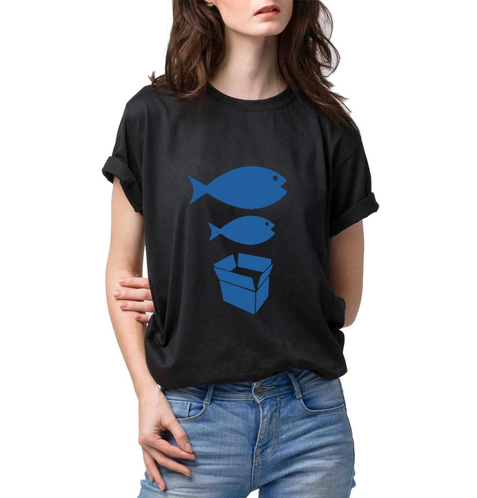 Unisex Slim Fit T-Shirt - Big Fish Little Fish Original Summer Crewneck Slim