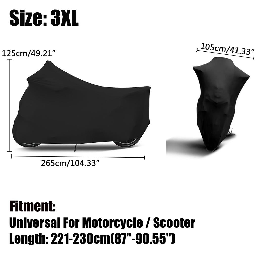 Sunshade Anti-UV Motorbike Dust-proof Covers Indoor Outdoor Protection Black M-3XL Elastic Fabric Motorcycle Scooter Cover