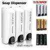 1 PCS Soap Dispenser Wall-mount Shower Bath Shampoo Dispenser Liquid Soap Container Hotel Bathroom Kitchen Accessories