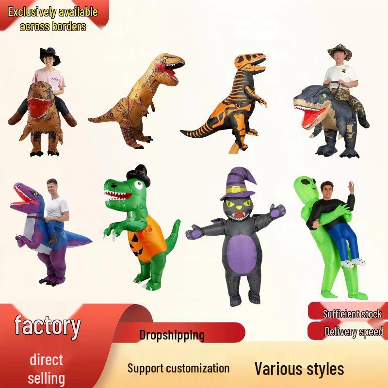 Hot-Selling Halloween Dinosaur Alien Inflatable Costume - Funny Creative Doll Outfit for Performances and Makeup