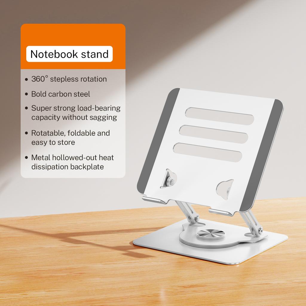 J61 12-17.3 inch Tablets Laptop Stand Height Adjustable Rotating Foldable Carbon Steel Notebook Desktop Holder Riser