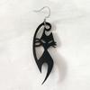 1 пара висячих серег в форме кошек, нарядные украшения, ужасные черные серьги-крючки на Хэллоуин