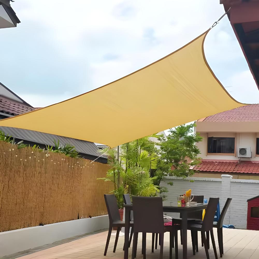 Garden sun sail waterproof shade balcony terrace beige 4m