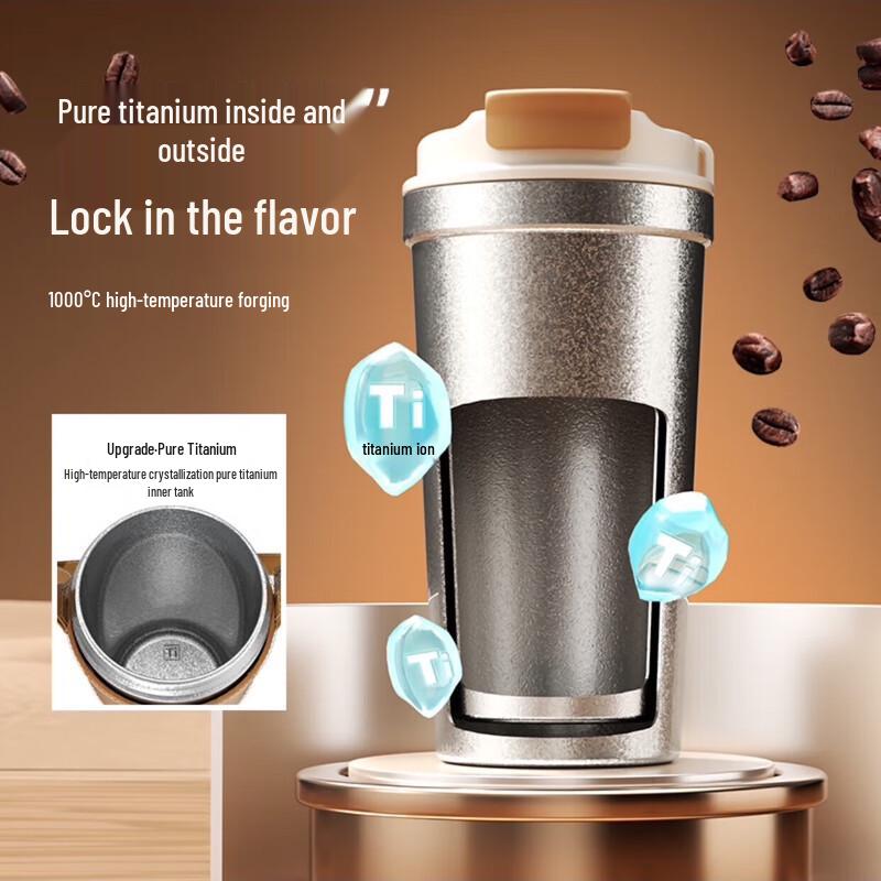 TOMIC 520ml Pure Titanium Insulated Coffee Mug