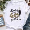 Унисекс 2024 За 20 30 40 50 60 70 80 90 лет Футболка Подарок на день рождения Футболка с принтом бокалов для вина Женская одежда Женские футболки Топы