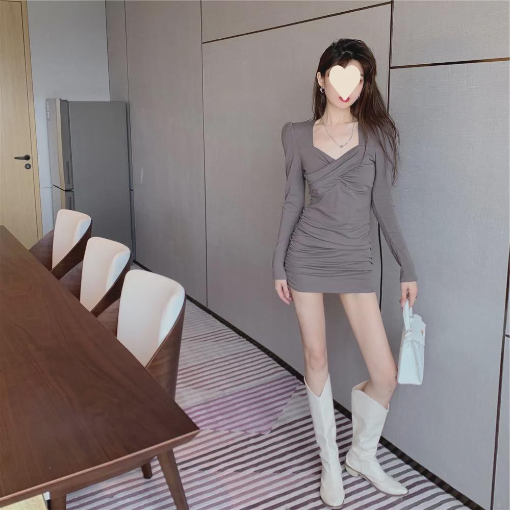 Осеннее платье Royal Sister — элегантная облегающая юбка длиной до бедер для женщин высшего класса, которые ездят на работу