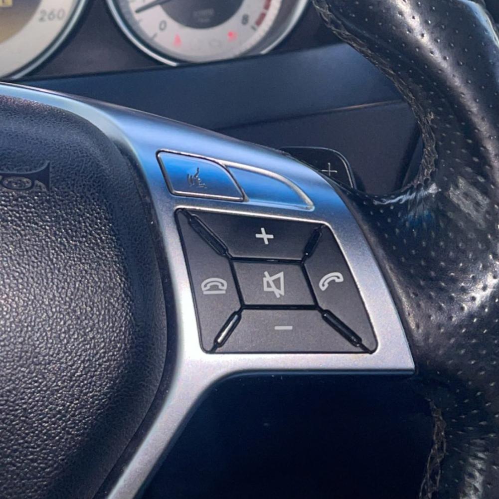 Черный для Mercedes Benz W176 W246 W204 W212 C117 W117 X156 W218 X204 R172 W166 X166, кнопка на руле автомобиля, накладка, отделка