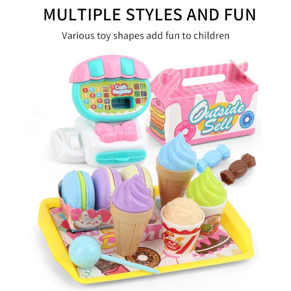 Play House Ice Cream Counter Playset Puzzle Dessert Checkout Counter Toy  Toddler Kids