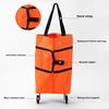 Foldable Roller Shopping Bag with Rotary Wheels Large Capacity Great Load Bearing Straps Waterproof Fabric Smooth Zipper Retractable Trailer