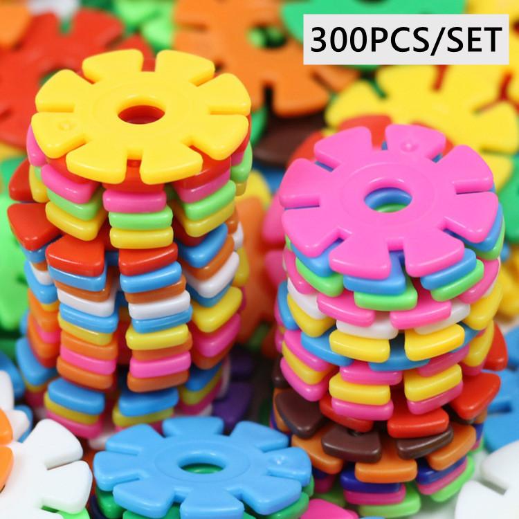 300 шт. 200 шт. 100 шт. Снежинка строительные блоки игрушка DIY блок строительство детский сад игра детская развивающая игрушка детский подарок