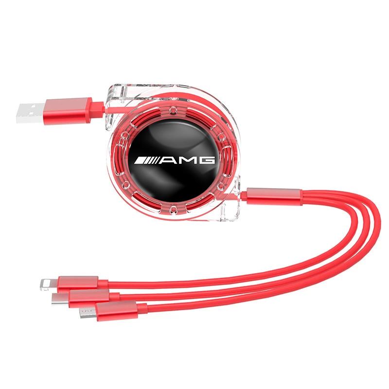 3 In 1 Micro USB Type C Charging Cable Multi Charger For Mercedes Benz AMG W223 W213 W206 W464 W247 W167 W166 W222 W205 W204 MF8