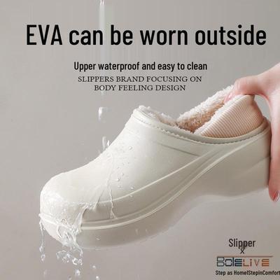 Женские водонепроницаемые ботильоны на платформе 2025 - Хлопок, Толстая подошва, Теплый флис, Зимние модные сноубутсы