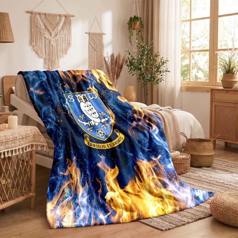 Sheffield Wednesday Football Print Flannel Blanket Soft Warm Sofa Bed Throw Blanket For Home Office Bedroom