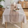 Waterproof Jacquard Tablecloth, Cotton Linen Tassels, Coffee Table Decoration, Table Fabric, Rectangular Fabric Tablecloth