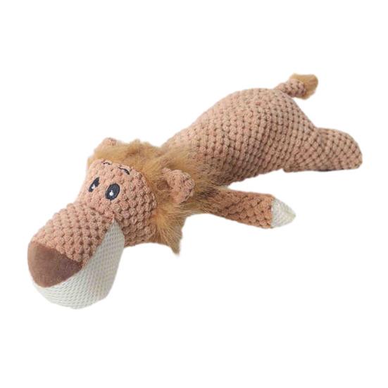 Плюшевая игрушка для собаки, мягкая пищащая жевательная игрушка, набитый лев, волк, слон, интерактивная игрушка для перетягивания для агрессивных жевателей, развлечение для кусания