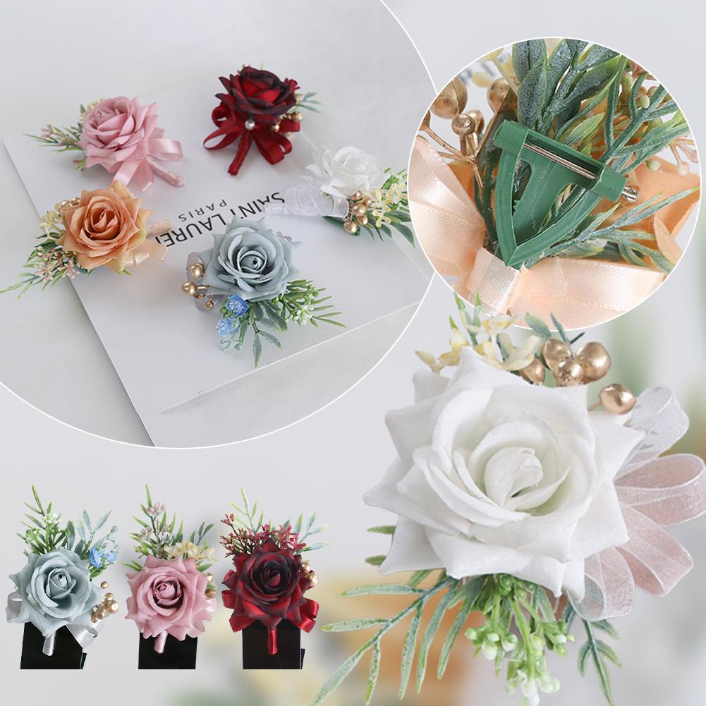Beautiful Roses Design Wrist Flower Corsage Wristlet