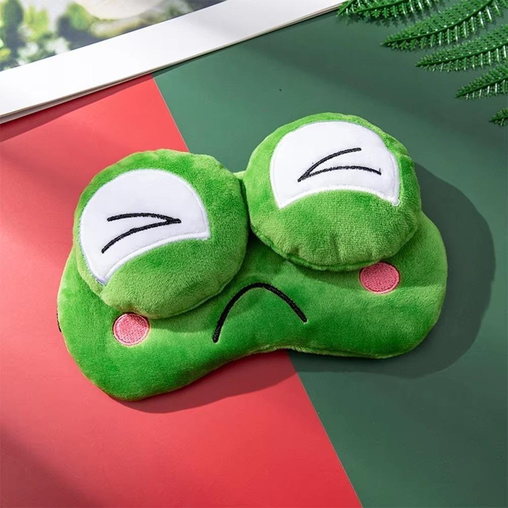 Skin-friendly Frog Sleep Eye Mask Cartoon Plush Sleeping Eye Cover Lovely 3D Eye Mask Dream Night