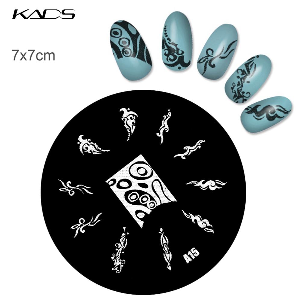 kads 1PC Round Stainless Steel Nail Art Nail Stamping Plates Manicure Stamp DIY for Nail Templates Classic Series Tools