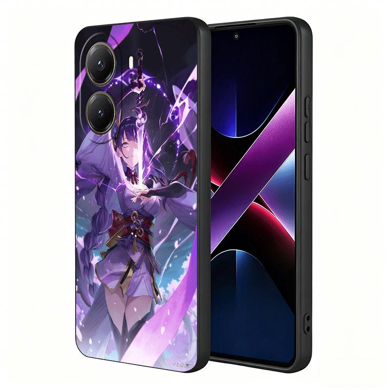 Мягкий чехол для телефона Genshin Impact Райдэн Сёгун для Xiaomi Poco X5 X6 X7 X8 Pro Max X3 F7 F8 Ultra M8 M7 M6 M5 Redmi 15 15C 14C 13C