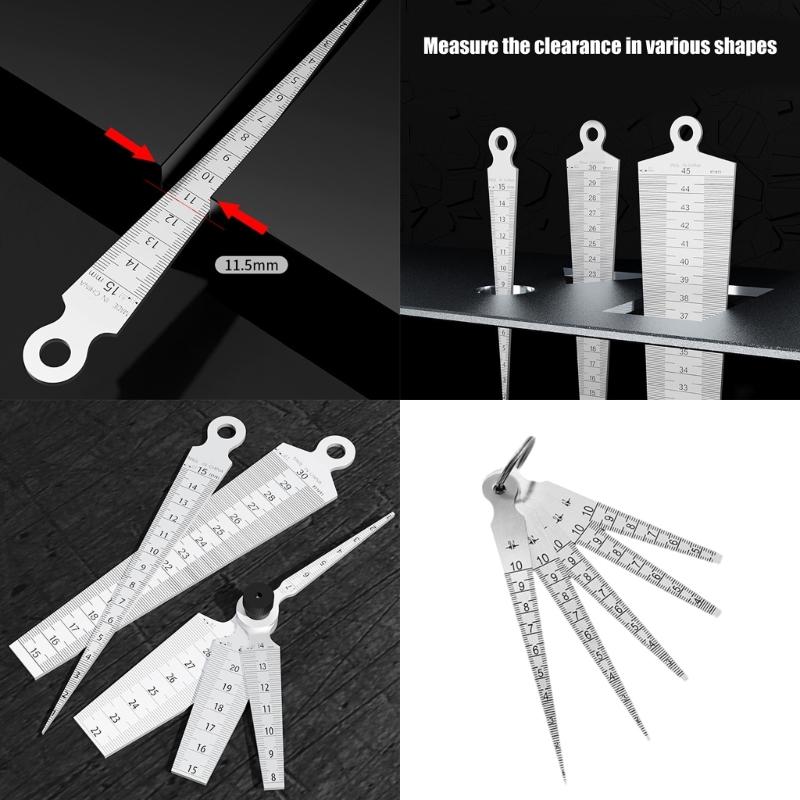 Corrosion Resistant Tapered Feeler Gauges Accuracy Machinist Gaps Measuring Tool for Automotive Repair & Engineering Use