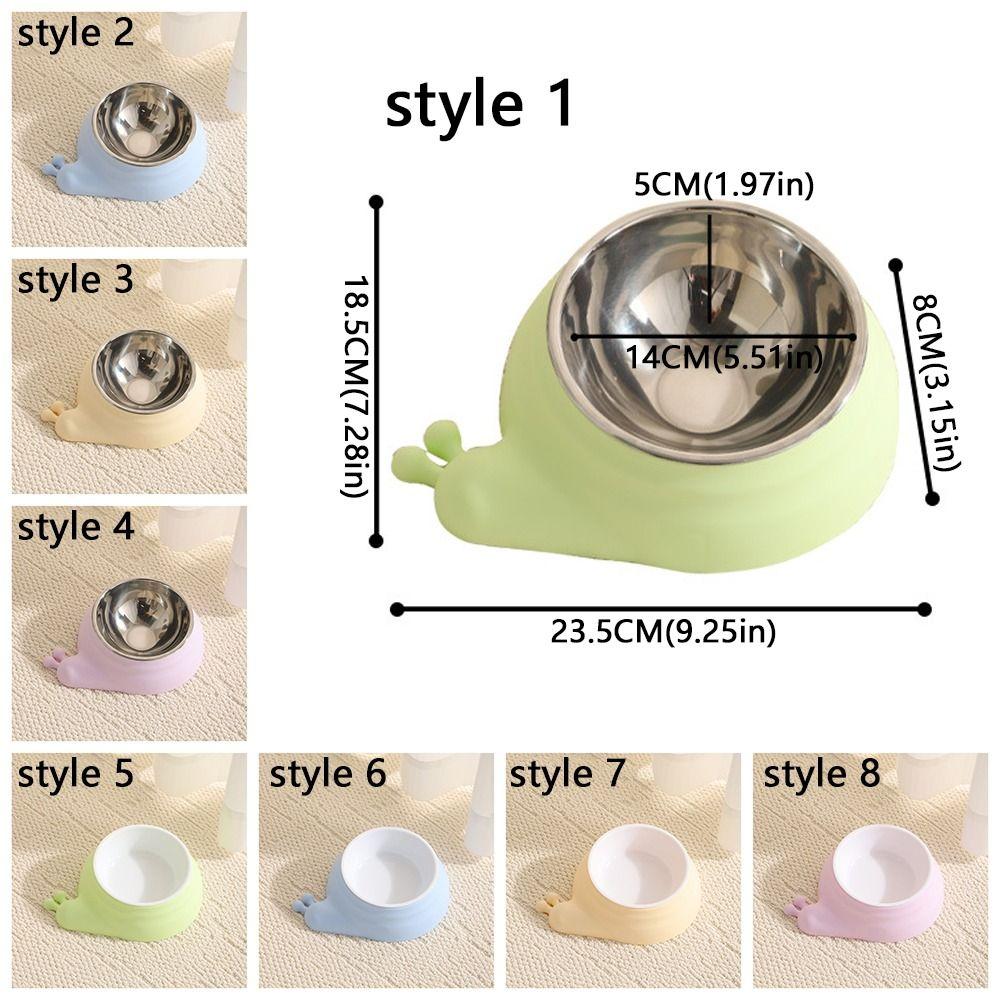 Stainless Steel Pet Cat Feeder Bowl Snail Shap Anti-leakage Cat Water Feeder Anti-spill Non-slip Food Water Bowls For Dogs Cats