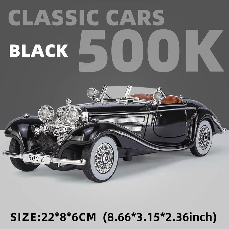 Ретро Стиль 1:24 Модель классического автомобиля из сплава Classic 500K и серии CLK-GTR, подходящая для молодых людей, чтобы коллекционировать и демонстрировать подарки и игрушки для мальчиков