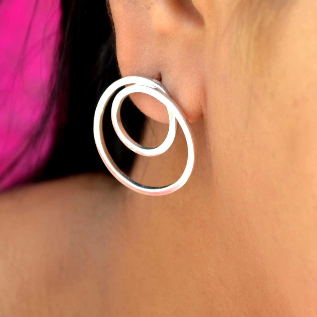 Серьги из стерлингового серебра 925 пробы, круглые серьги-гвоздики ручной работы, подарок для нее