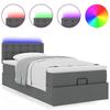 Maison Exclusive - Lit ottoman avec matelas et LED Gris foncé 80x200cm tissu