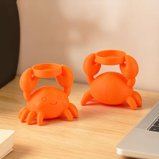 Фигурка маленького животного 3D-печать Краб Подсвечник, Милый Улыбающийся Свеча Декор для стола Орнамент на морскую тематику для спальни Домашней вечеринки Реквизит Морской