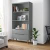 VidaXL Bookcase MOLDE Grey 85x35x170.5 Cm Solid Pine Wood 350542