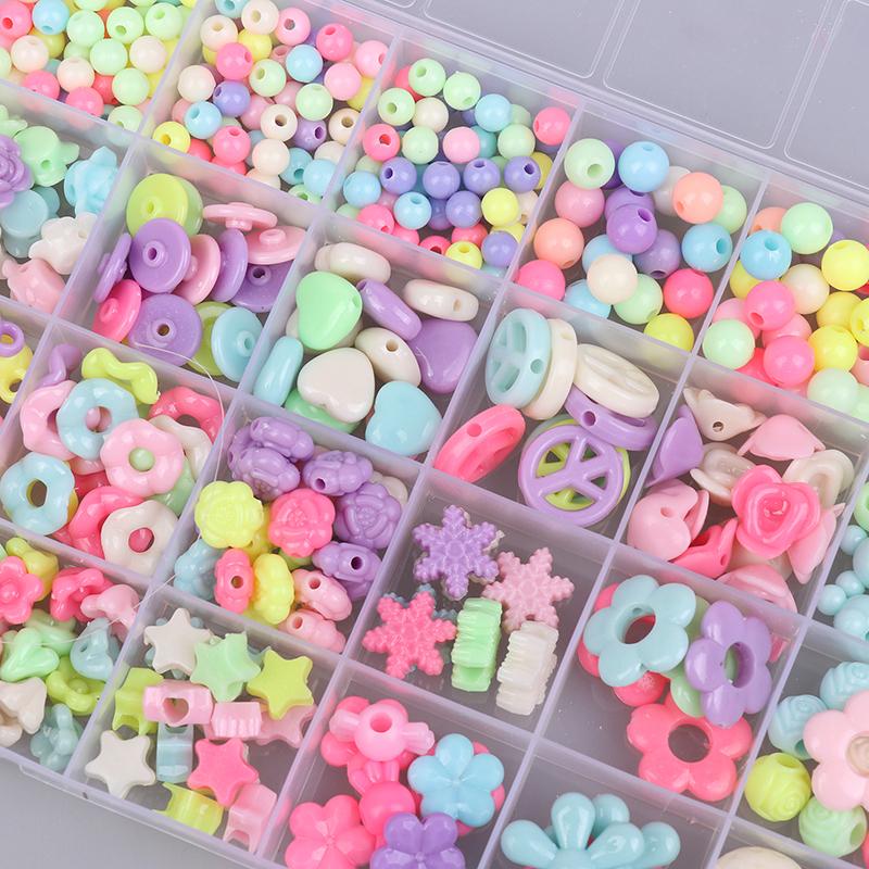 1 Set Creative Loose Spacer Beads Making Bracelet Necklace 10/24 Grid Girl Jewelry Kit Toy Diy Handmade Beaded Children'S Toys