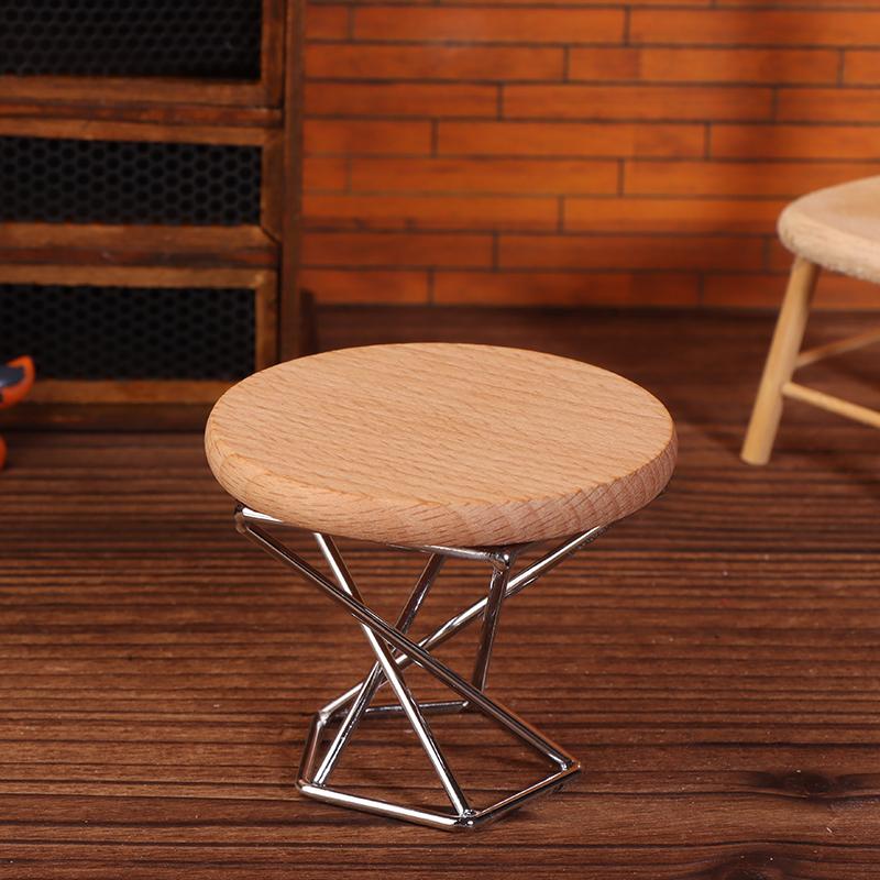 1/12 Кукольный домик Симуляция Журнальный столик Круглый Чайный столик Модель Кукольный дом Миниатюрная мебель Декор Микросцена Строительный реквизит