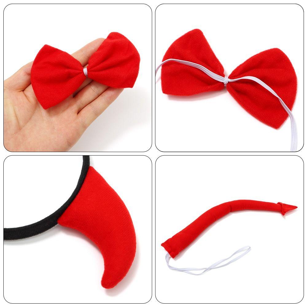 Костюм для костюмированной вечеринки «Демон», комплект костюмов для косплея «Хвост дьявола» + галстук-бабочка для украшений на Хэллоуин