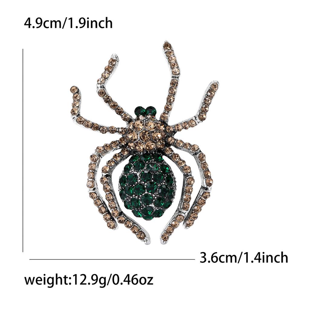 Rhinestone Spider Brooch for Women Unisex Animal Pins Insect Banquet Party Backpack Gifts Jewelry Accessories
