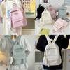 Solid Color Student Schoolbag Large Capacity Backpack Outdoor Leisure Bag Travel