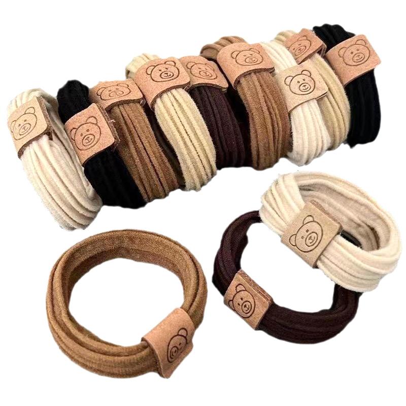 Высокоэластичная утолщенная прочная повязка на голову, резинка для волос с милым медведем, женские аксессуары для волос