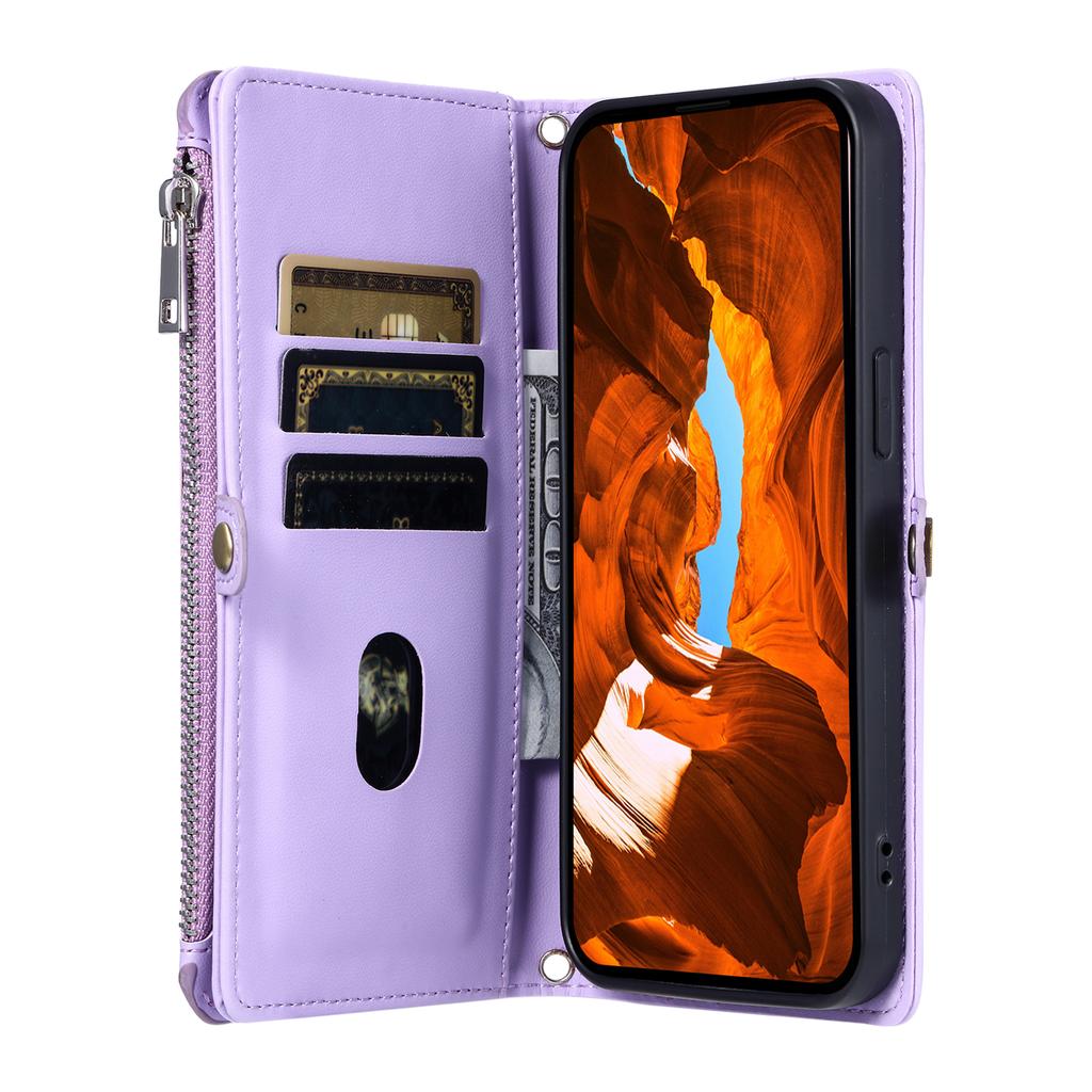 For Motorola Moto G56 5G Case TPU+PU Leather Wallet Phone Cover with Wrist Strap