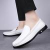 Genuine Leather Men Casual White Gentleman Loafers Slip On Shoes Low Heel Walking Male Comfortable Driving Shoes Brand Moccasins