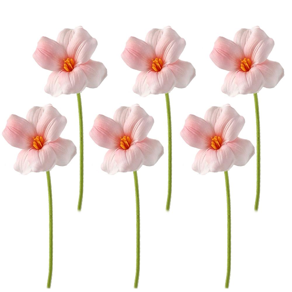 6pcs Artificial Opening Tulips, DIY Flowers Bouquet, PU Tulips Flower, Flower for Home Bedroom Wedding Home Decoration