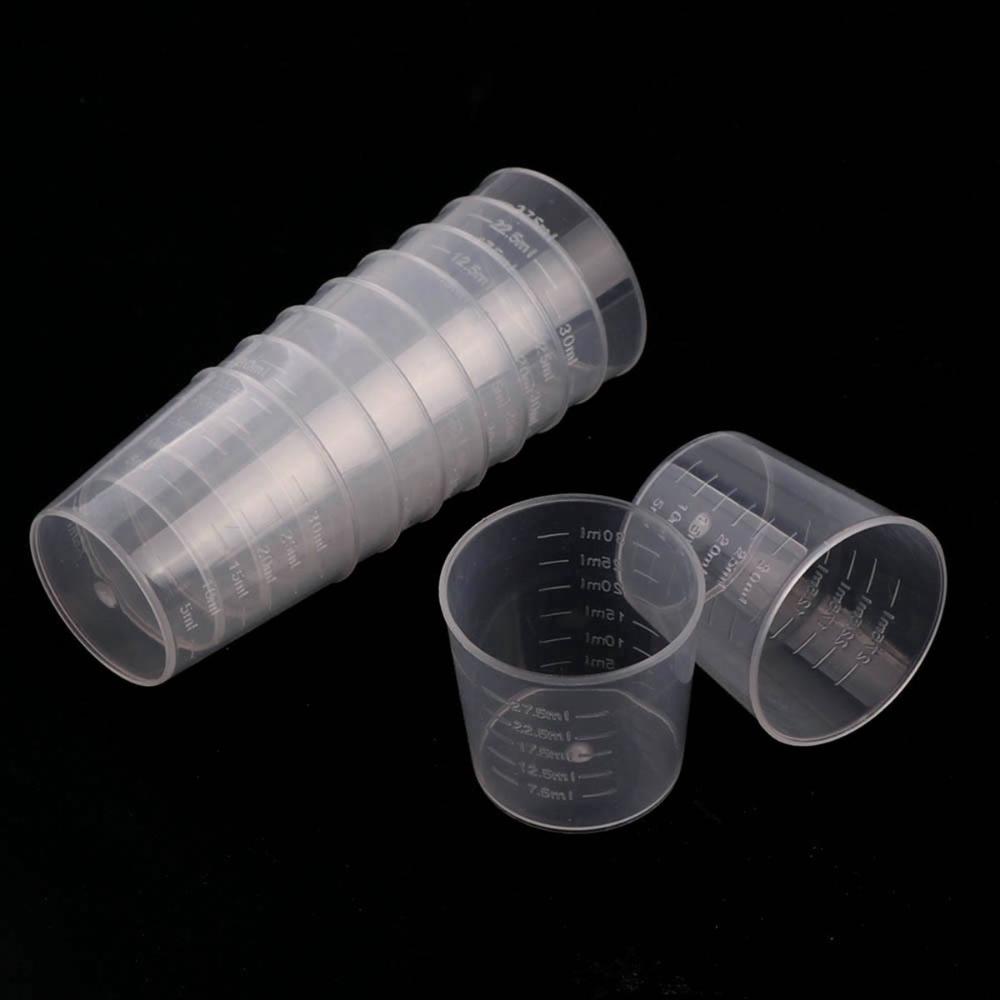 Paint Plastic Medicine Pills Resin Graduated Cups Measuring Tool Scale Cups Container