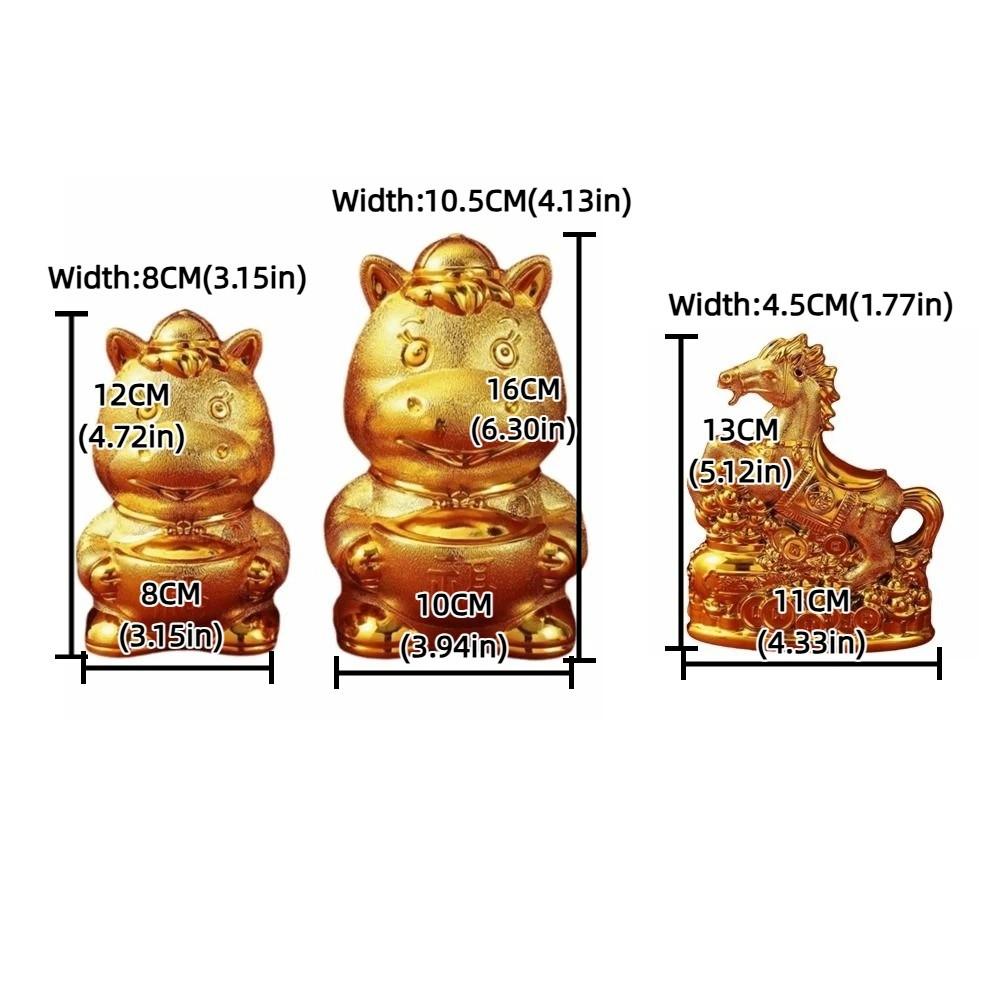 Традиционный Зодиакальный Конь Копилка Креативный Золотой Счастливые Деньги Слитки Статуэтки Милый Процветание Фэн-шуй Символ Богатства Новый Год